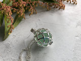 Celtic Locket - Bonfire Sea Glass Codd Marble Interchangeable Pendant