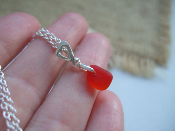 red sea glass heart necklace