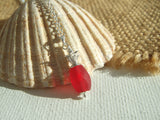 Sea Glass Bead Necklace - Red Pineapple Pendant