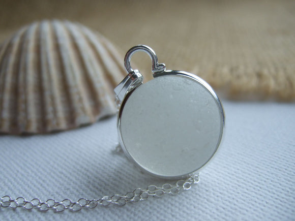 white sea glass marble necklace