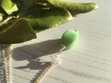 Sea Glass Bead Necklace - Big Uranium UV Pendant