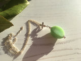 Sea Glass Bead Necklace - Big Uranium UV Pendant