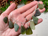 Mermaids Tears - Green Scottish Sea Glass Necklace Silver Plated 20"