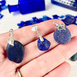 Blue Sea Glass Pendant Necklace - Choice of Style