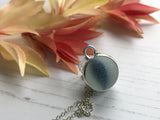 Sea Glass Marble necklace - Blue Cats Eye