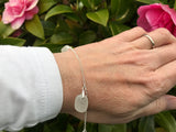 Scottish White Sea Glass  3 Pendants - Sterling Silver bracelet 7”