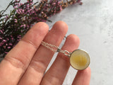 Sea Glass Marble necklace - Yellow cat's eye