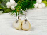 Wave Earrings - Yellow Milk Sea Glass From Seaham