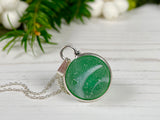 Sea Glass Marble necklace - Green Swirls