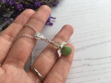Guardian Angel Bead Pendant,Green and White Sterling Silver Mudlarking Beads , Fairy