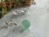 Celtic Locket - Bonfire Sea Glass Codd Marble Interchangeable Pendant
