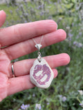 Purple Scottish Spongeware Pendant set in Sterling Silver