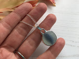 Sea Glass Marble necklace - Blue Cats Eye