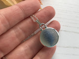 Sea Glass Marble necklace - Blue Cats Eye