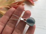 Sea Glass Marble necklace - Blue Cats Eye
