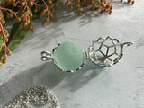 Celtic Star Locket - Bonfire Sea Glass Codd Marble Interchangeable Pendant