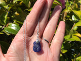 Spanish Blue Bonfire Sea Glass Necklace Sterling