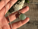 Sea Glass Marble necklace - Green Cat's Eye