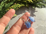 Blue Sea Glass Earrings - Dangling