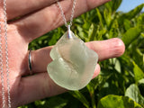 Scottish Bonfire Sea Glass Pendant with Sand and Ash Inside
