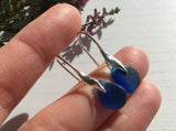 Spanish Sea Glass - Blue Wave Design Earrings