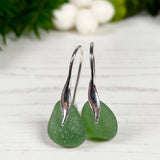 Wave Earrings - Sterling Silver And Brown Sea Glass