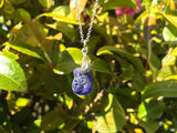 Spanish Blue Bonfire Sea Glass Necklace Sterling