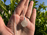 Scottish Bonfire Sea Glass Pendant with Sand and Ash Inside