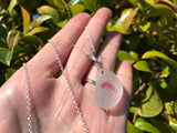 Cumbria Pink Sea Glass Necklace Sterling Silver Minimalism