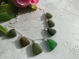 Mermaids Tears - Green Scottish Sea Glass Necklace, Sterling Silver 18"