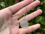 Victorian Privacy Sea Glass Pendant Sterling Silver Textured