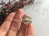 Sea Glass Marble necklace - White cat's eye