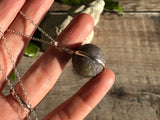 XL Purple and Yellow Milk Sea Glass Marble Necklace with Silver Plated Band Setting