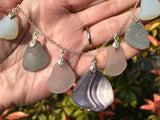 Wampum Shell Lavender Opalescent Grey Necklace