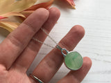 Sea Glass Marble necklace - Green Cat's Eye