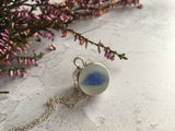Sea Glass Marble necklace - Blue Cats Eye