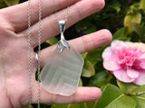 Victorian Privacy Sea Glass Pendant Sterling Silver Textured