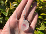 Cumbria Pink Sea Glass Necklace Sterling Silver Minimalism