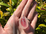 Cumbria Pink Sea Glass Necklace Sterling Silver Minimalism