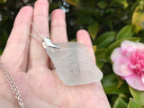Victorian Privacy Sea Glass Pendant Sterling Silver Textured