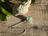 Sea Glass Marble necklace - Green Cat's Eye