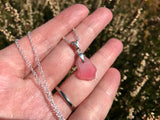 Scottish Pink Sea Glass Necklace Sterling Silver Minimalism