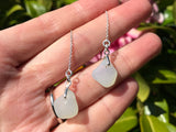 Opalescent Sea Glass Threader Earrings