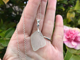 Victorian Privacy Sea Glass Pendant Sterling Silver Textured