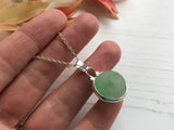 Sea Glass Marble necklace - Green Cat's Eye