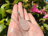 Victorian Privacy Sea Glass Pendant Sterling Silver Textured