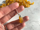 Yellow Sea Glass Flower Necklace - Spanish sea glass pendant