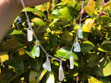 Scottish Sea Glass Necklace, White Seafoam Lavender Blue 18”Sterling Silver