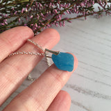 Electric Turquoise Sea Glass Necklace