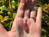 Scottish Pink Sea Glass Necklace Sterling Silver Minimalism